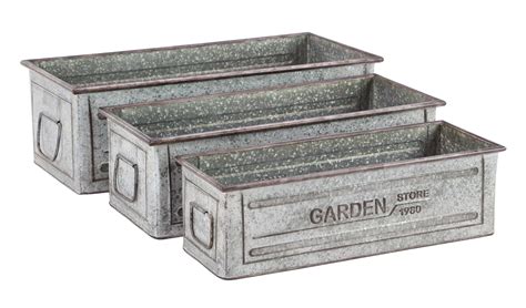 galvanized metal planter box|rectangular galvanized metal planters.